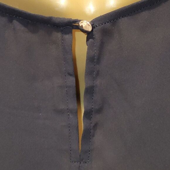 Sami & Jo Plus Size 2X Black Sheer Blouse Sleeveless Asymmetrical Hem Office - Picture 13 of 15